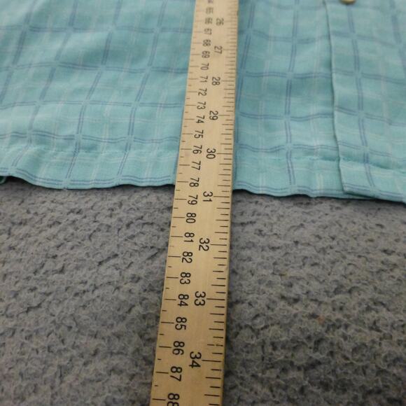 Tommy Bahama Shirt Mens XL Button Up Silk Blend Check Blue Hawaiian Tropical - Picture 7 of 8